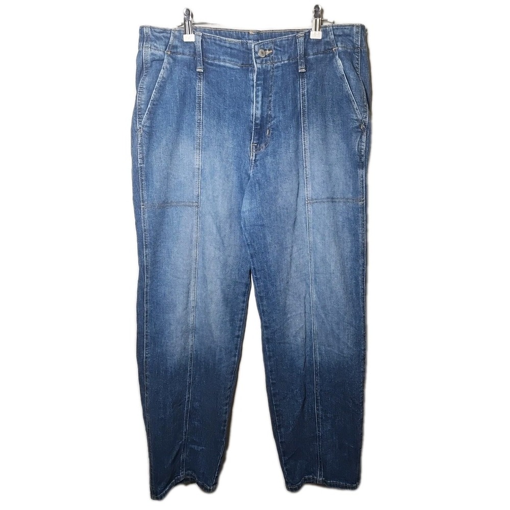 Women's Sz 14 Jeans HR OG Loose High Rise Original Loose Straight Leg Blue Denim